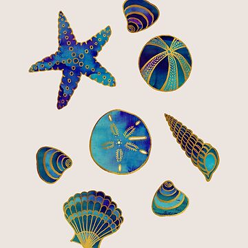 Artwork thumbnail, Beach Treasures - Aqua Blue by Olooriel