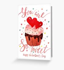 Valentine's day watercolor card Greeting Card
