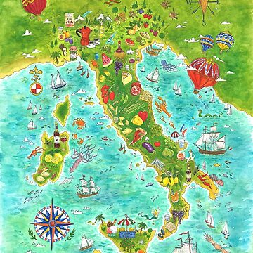 Artwork thumbnail, Map Italian food by Jiska-de-Waard