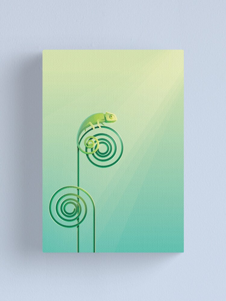 Alternate view of Chamouflaged green Chameleon lizard Canvas Print