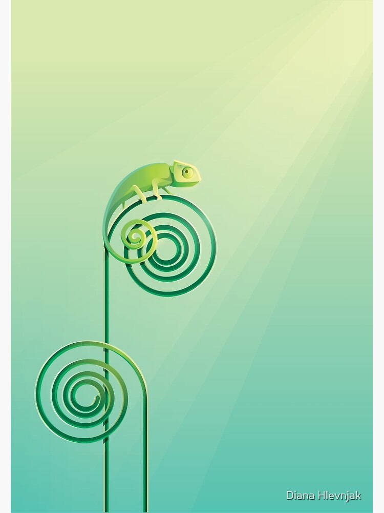 Chamouflaged green Chameleon lizard by dystopia