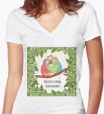 love birds Women's Fitted V-Neck T-Shirt