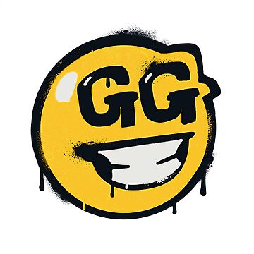 Graffiti de cara sonriente con GG P ster