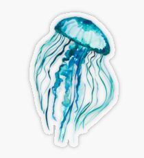 Aquarell-Quallen Transparenter Sticker