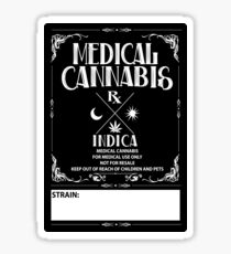 Medical Cannabis vintage style Indica Label Sticker