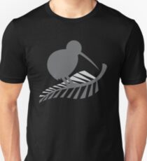 Kiwi Bird and a Silver fern New Zealand Unisex T-Shirt
