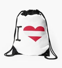 I love Austria Drawstring Bag