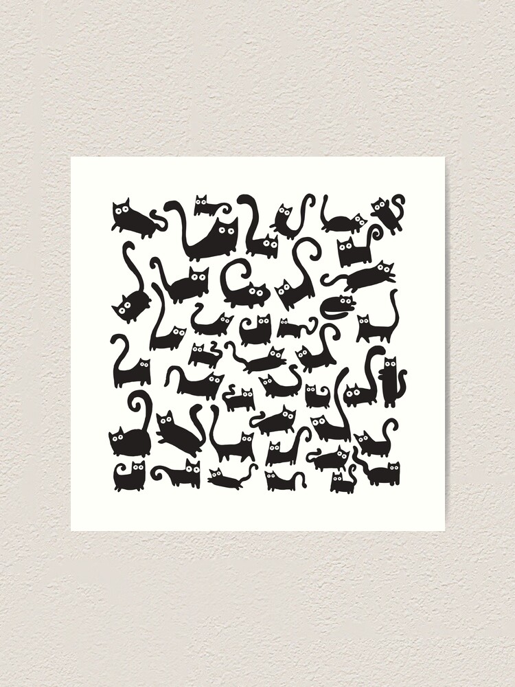 Alternate view of Black cats Art Print