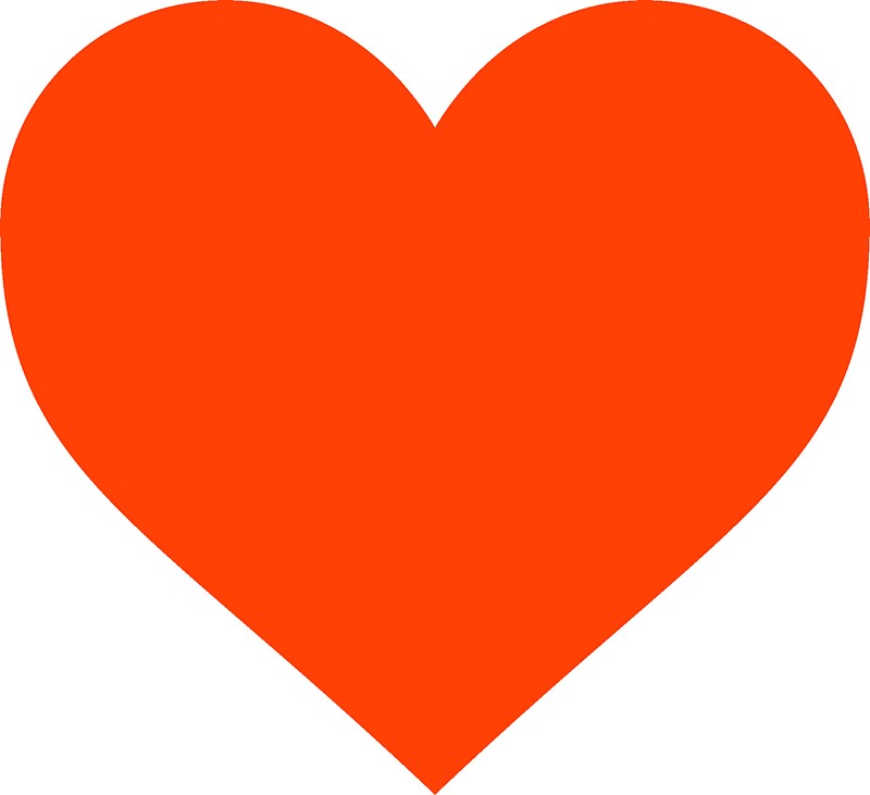 "Huge Cut-Out Valentine Bright Neon Orange Heart Sticker ...