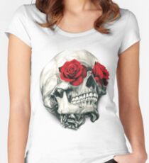 Rose Eye Skull Women's Fitted Scoop T-Shirt