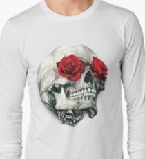 Rose Eye Skull Long Sleeve T-Shirt