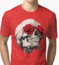 Rosen-Augen-Schädel Vintage T-Shirt