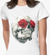 Rose Eye Skull Women's Fitted T-Shirt