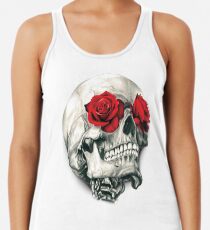 Rose Eye Skull Racerback Tank Top