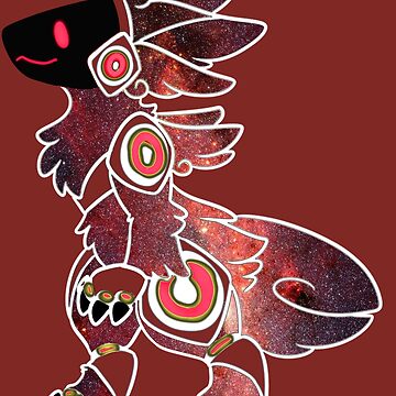 Protogen Fursuit Waving Cosmic Red stars Fursona Furry Sticker