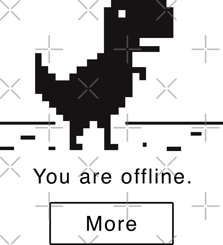 "Offline Dinosaur" Stickers by o2creativeNY Redbubble