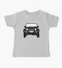 'Full Front Steel Bull Bar' Sticker / Decal Design for Jeep Wrangler Fans - Black Outline Baby Tee