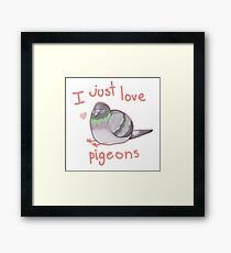 I just love pigeons Framed Print