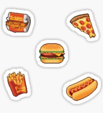 Pixel Fast-Food-Aufkleber-Set Sticker