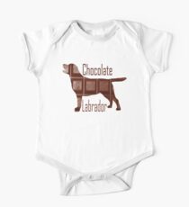 Body de manga corta para bebé Chocolate Labrador