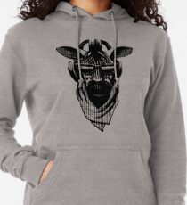 Cool Zebra Kopf mit Kopfhörern (schwarz und weiß) Leichter Hoodie