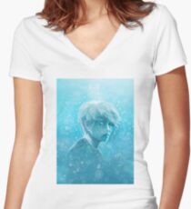 // lonely, lonely, lonely whale // Women's Fitted V-Neck T-Shirt