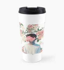Floral Pink Blue Neighbourhood Photo Travel Mug