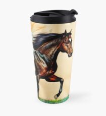 Prancing Bay Horse Travel Mug