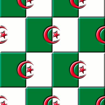 Impression rigide avec l'œuvre « Algérie drapeau algérien drapeau » de  l'artiste GeogDesigns