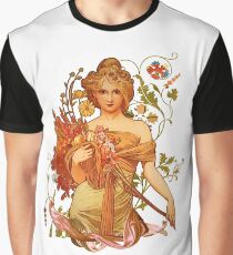 Mucha Floral Graphic T-Shirt