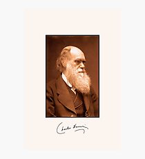 Charles Darwin, autograph, 1874 retouched photo Photographic Print