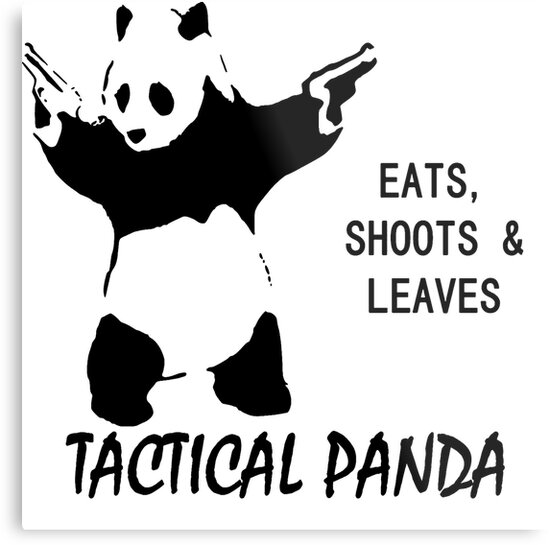 Lienzos metálicos «Tactical Panda Eats Shoots Leaves» de Meiwas | Redbubble