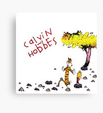 Playing with best friend Calvin and Hobbes Canvas Print