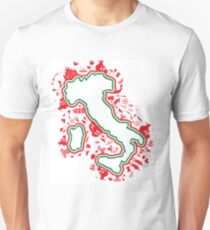 italian map with silhouette symbol set Unisex T-Shirt