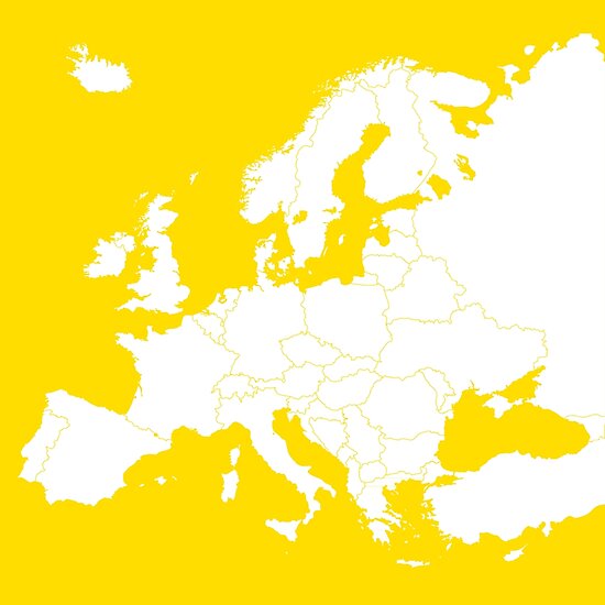 "Europe yellow map" Posters by sebinlondon Redbubble