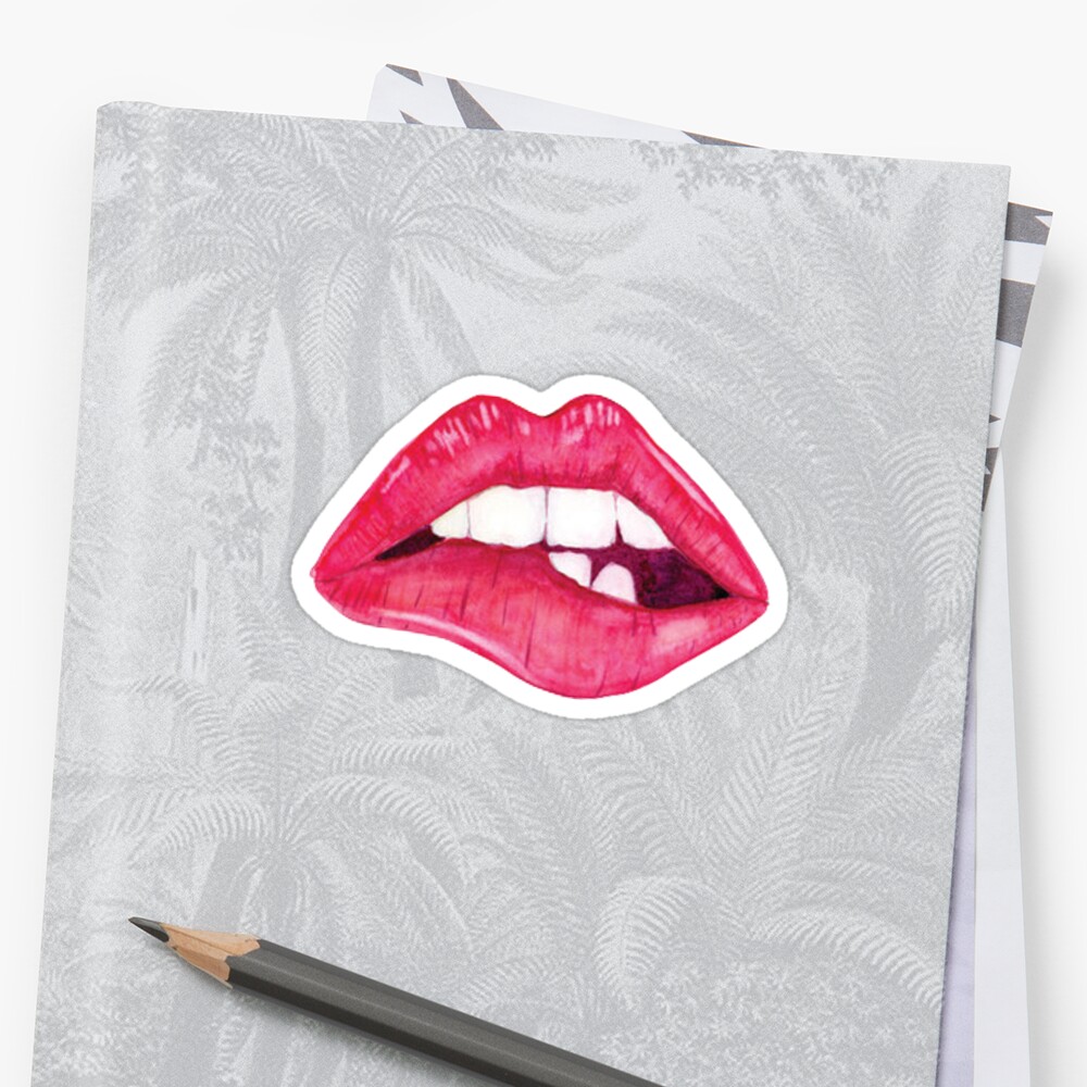 Lips Sticker By Charlo19 Redbubble