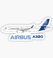Airbus A320 Illustration With Sharklet Wingtips Sticker