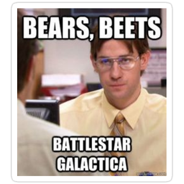 "Bears Beets Battlestar Galactica " Stickers by cbryt3 ...