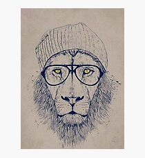 Hipster Lion Photographic Print