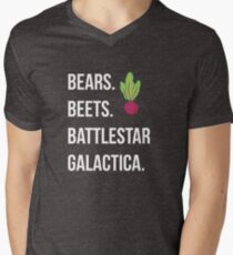 Bears. Beets. Battlestar Galactica. - The Office Men's V-Neck T-Shirt