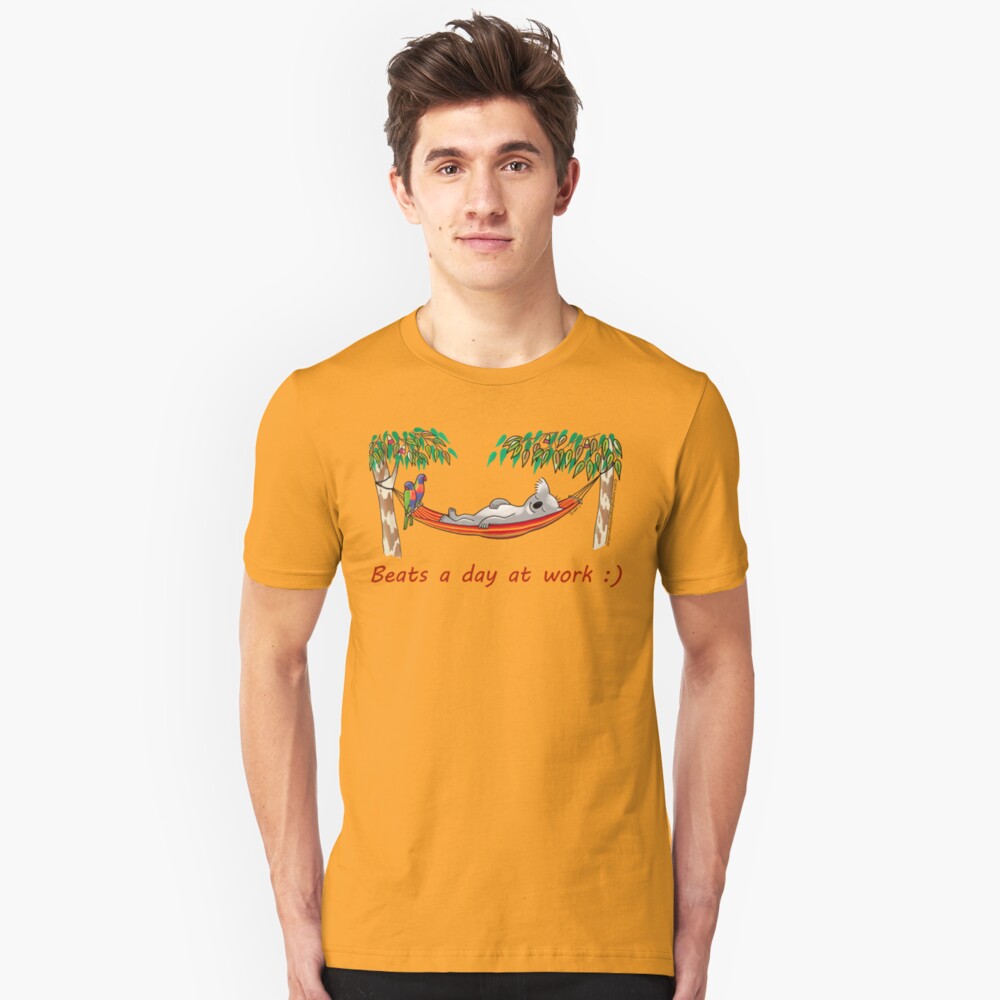 Hammock Sleeping Koala - Beats a day at work Slim Fit T-Shirt