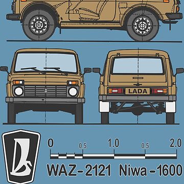 Lada Niva 1600 (colors) Art Board Print for Sale by Groenendijk