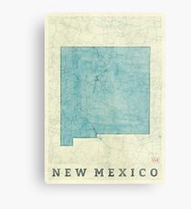 New Mexiko State Karte blau Vintage Metallbild