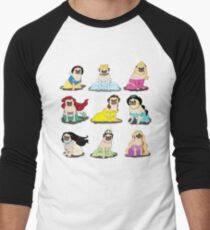 Pug Princesses Version 2 Men's Baseball ¾ T-Shirt