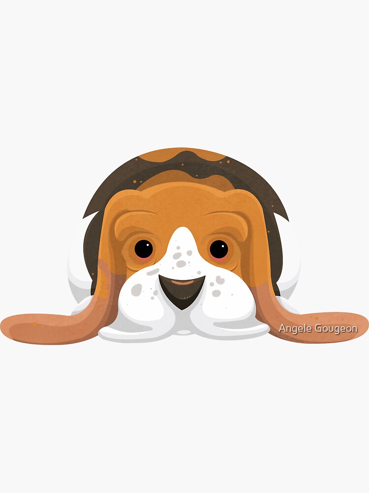 "Cartoon Basset Hound" Sticker by AnMGoug | Redbubble