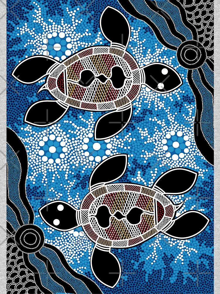 Aboriginal Art Authentic - Sea Turtles by HogarthArts