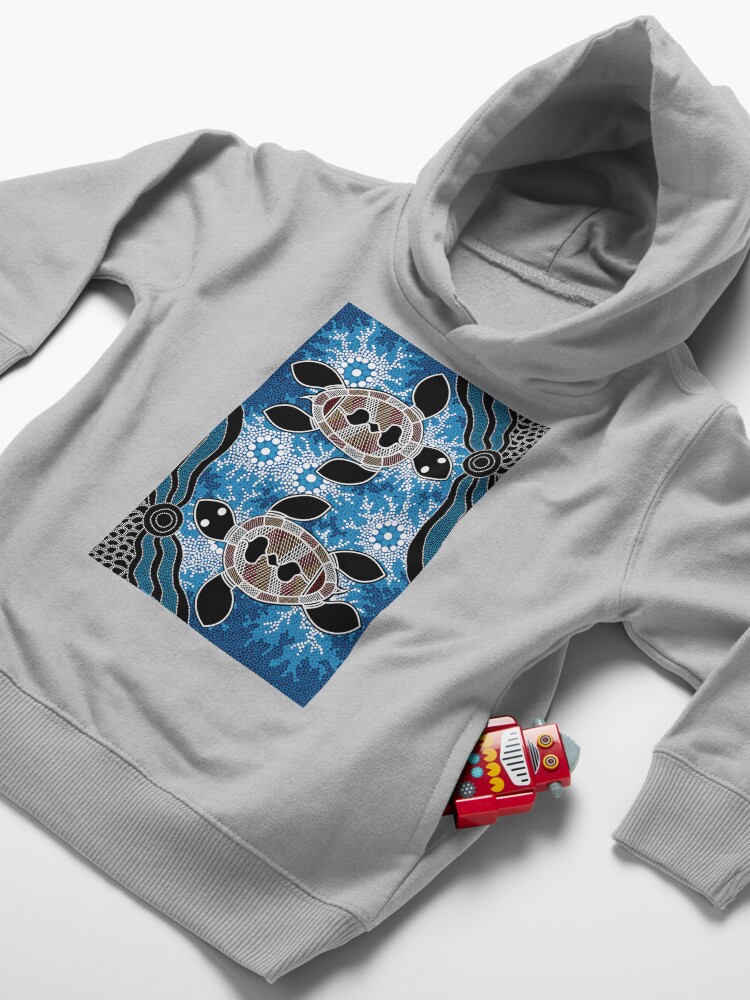 Alternate view of Aboriginal Art Authentic - Sea Turtles Toddler Pullover Hoodie
