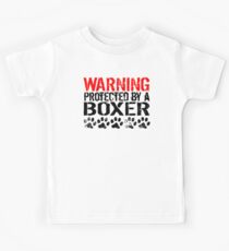Warning Protected By A Boxer Kids Tee