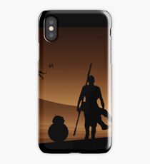 Rey and BB-8 Silhouette Art iPhone Case