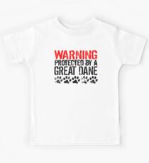 Warning Protected By A Great Dane Kids Tee